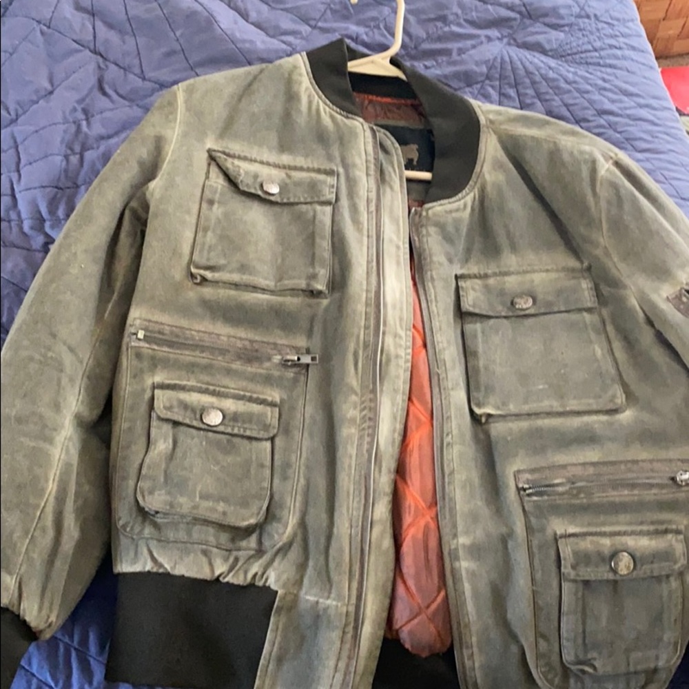 Vintage distressed bomber jacket